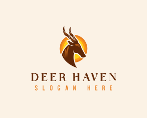 Antelope Horn Deer logo design