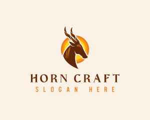 Antelope Horn Deer logo design