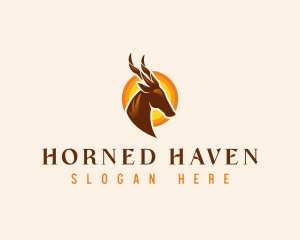 Antelope Horn Deer logo design