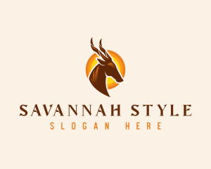 Savannah - Antelope Horn Deer logo design