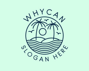 Resort - Tropical Ocean Wave Badge logo design