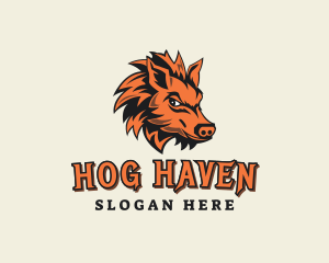 Hog - Wild Boar Warthog logo design