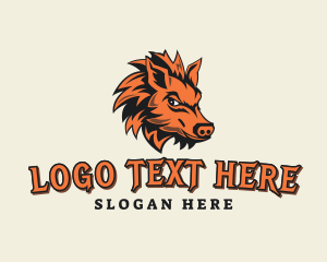 School Mascot - Wild Boar Warthog logo design