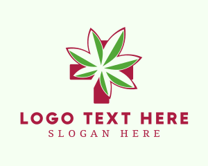 Herb - Marijuana Medicine Cross logo design