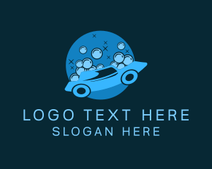 Clean - Car Wash Bubble Cleaning logo design