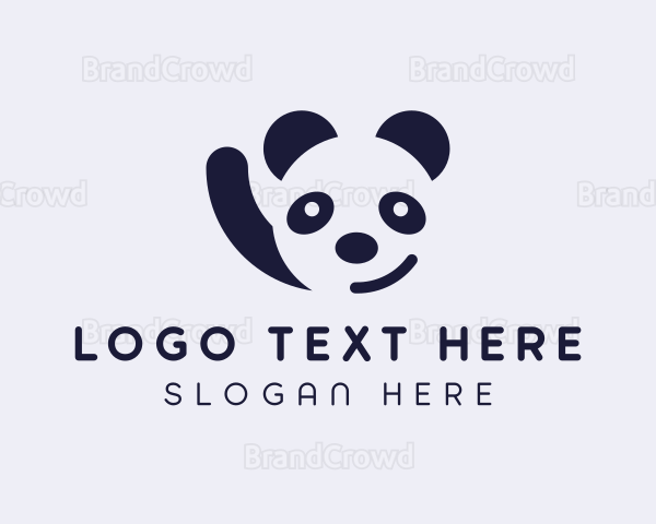 Cute Smiling Panda Logo