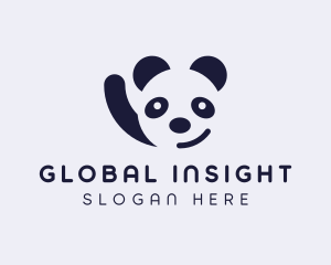 Nursery - Cute Smiling Panda logo design