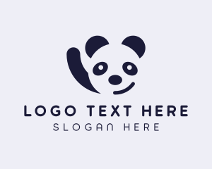 Preschool - Cute Smiling Panda logo design