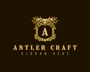 Antler Floral Frame logo design