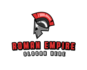 Roman - Spartan Helmet Roman Gaming logo design