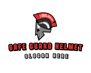 Helmet - Spartan Helmet Roman Gaming logo design