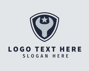 Toolbox - Blue Wrench Shield logo design