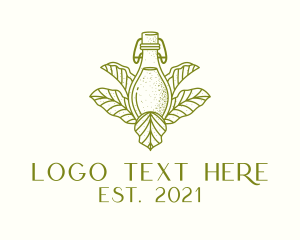 Organic Fermented Tea Bottle logo design