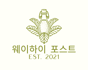 Organic Fermented Tea Bottle logo design