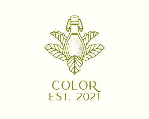 Vegan - Organic Fermented Tea Bottle logo design