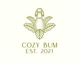 Organic Fermented Tea Bottle logo design