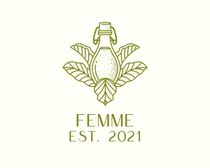 Organic Fermented Tea Bottle logo design