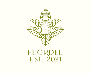 Organic Fermented Tea Bottle logo design