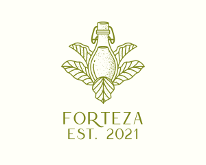 Organic Fermented Tea Bottle logo design