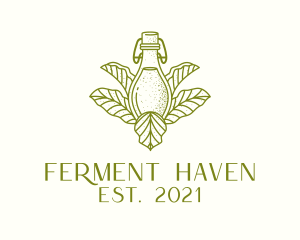 Fermentation - Organic Fermented Tea Bottle logo design