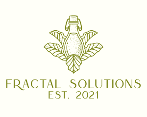 Organic Fermented Tea Bottle logo design