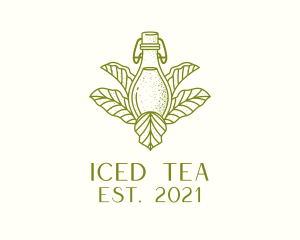 Organic Fermented Tea Bottle logo design