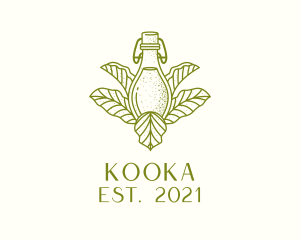 Organic Fermented Tea Bottle logo design