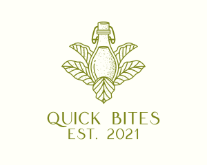 Organic Fermented Tea Bottle logo design