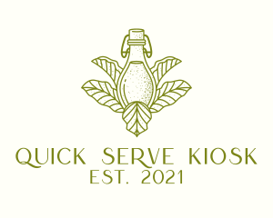 Organic Fermented Tea Bottle logo design