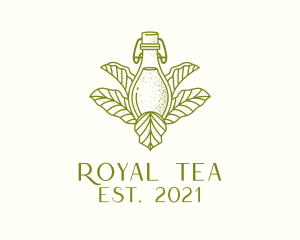 Organic Fermented Tea Bottle logo design