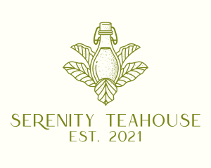 Organic Fermented Tea Bottle logo design