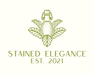 Organic Fermented Tea Bottle logo design