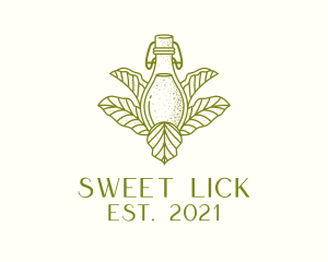 Organic Fermented Tea Bottle logo design