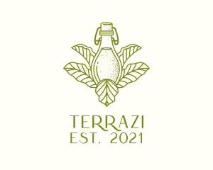 Organic Fermented Tea Bottle logo design