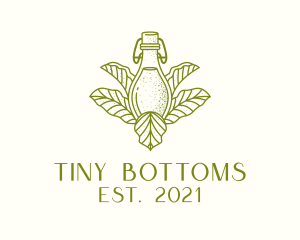 Organic Fermented Tea Bottle logo design