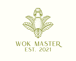 Organic Fermented Tea Bottle logo design