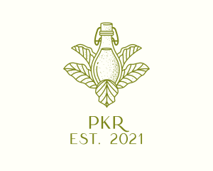 Organic Fermented Tea Bottle logo design