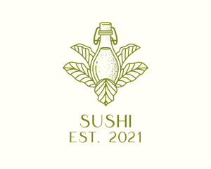 Organic Fermented Tea Bottle logo design