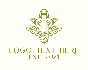 Vegetarian - Organic Fermented Tea Bottle logo design
