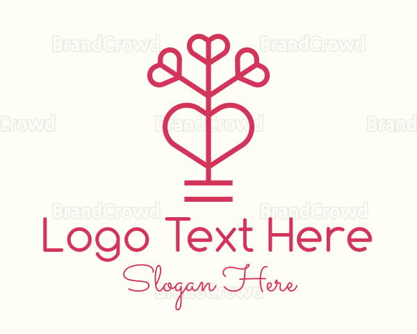 Lovely Red Flower Plant Logo