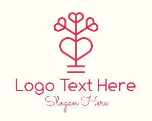 Relationship - Lovely Red Flower Plant logo design