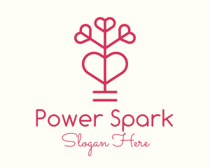 Lovely Red Flower Plant Logo