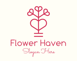 Lovely Red Flower Plant logo design