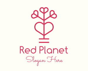 Lovely Red Flower Plant logo design