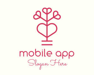 Cute - Lovely Red Flower Plant logo design