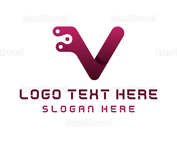 Tech Software Letter V Logo