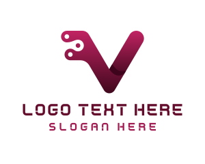 Network - Tech Software Letter V logo design