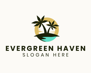 Tropical Island Tree logo design