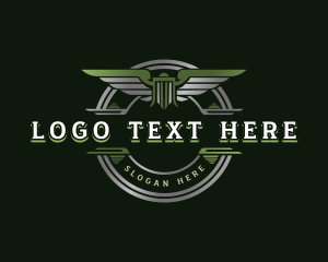 Badge - Modern Military Wings logo design
