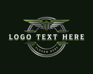 Metallic - Modern Military Wings logo design